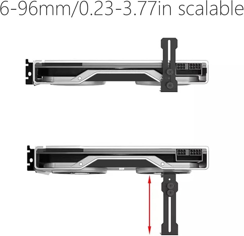 Black Adjustable Aluminum GPU Support Bracket Anti Sag Graphics Card Holder - Image 4